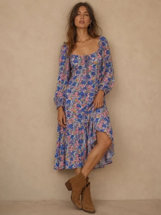 Faithfull The Brand Floral Smocked Midi Dress – Size M (US 6 / AUS 10)