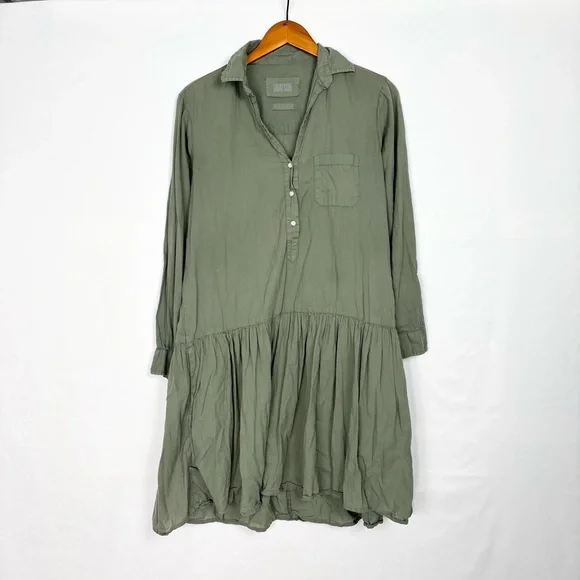 Grayson The Changemaker Dress Green Size D2‎ Cotton Lightweight Button Up