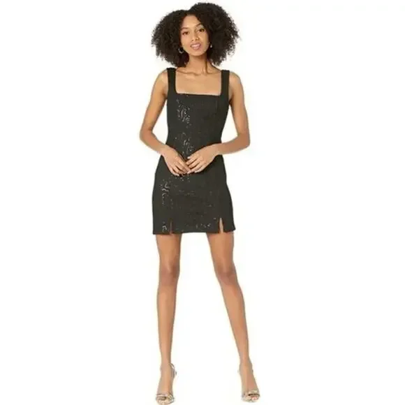 BB Dakota Steve Madden NWT Mesh Is More Square Neck Sequin Mini Party Dress