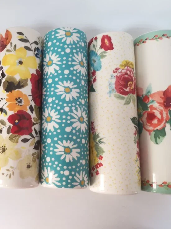 Pioneer Woman Ceramic rolling pin vintage floral pattern