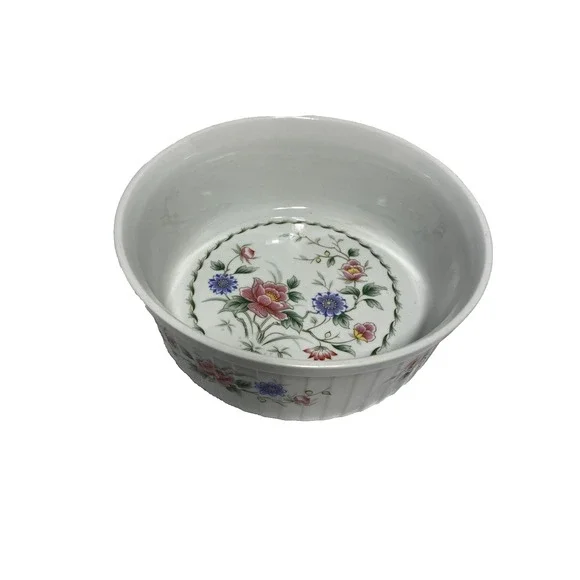 spring night vintage‎ oven to table bake ware bowl casserole dish 7827 floral