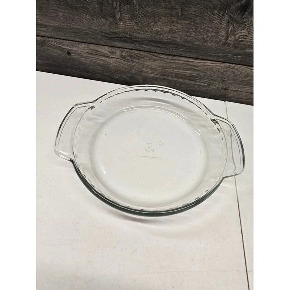 Anchor‎ Hocking Fire-King Clear Glass 9 Inch Pie Dish Pan with Handles USA 1 QT