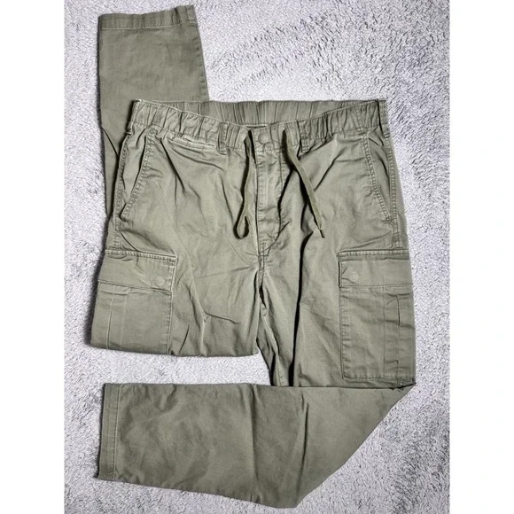 Polo Ralph Lauren Cargo Pants 35x30 Green Twill Slim Fit Trouser Stretch *READ