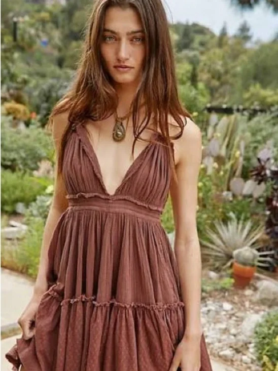 Free People 100 degree mini dress in Olive