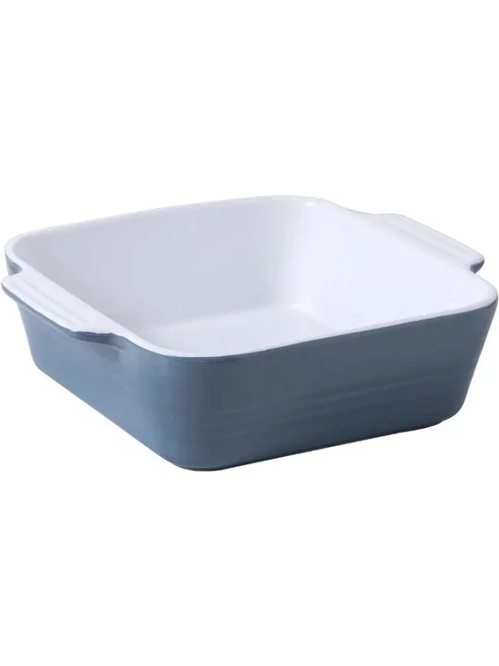 8x8 Ceramic Baking Dish - Square Casserole Pan with Handle for Brownies
