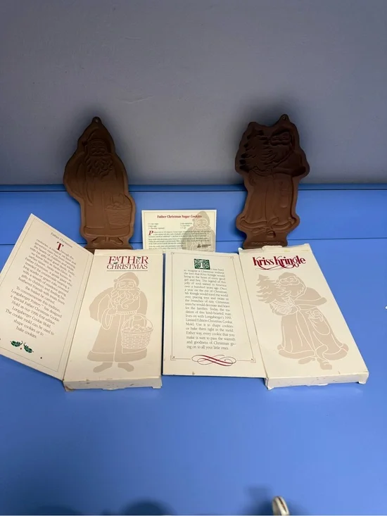 Longaberger 1990 and 1991 Santa cookie molds