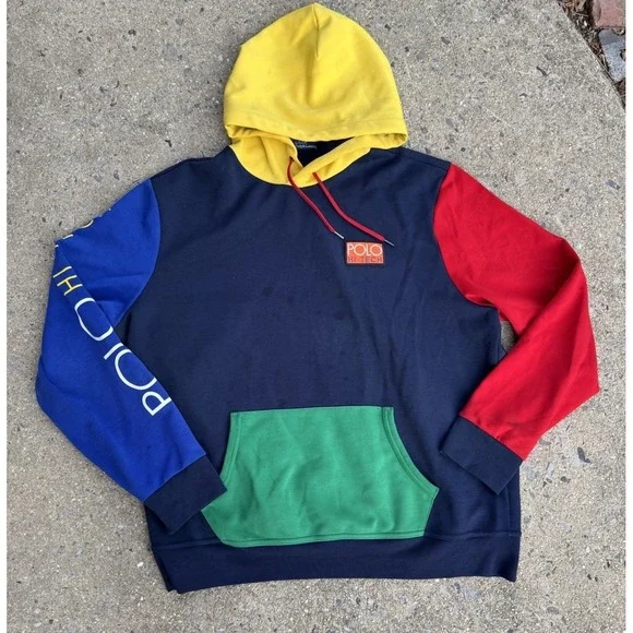 Polo Ralph‎ Lauren Polo Hi Tech Hoodie Men's XLarge Colorblock Sweatshirt