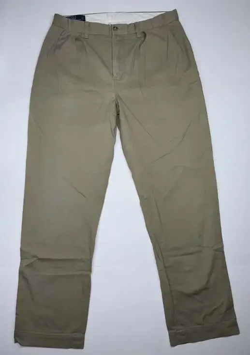 Polo Ralph Lauren Men's Khaki Pleated Chino Pants Size 32x32