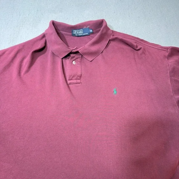 Polo Ralph Lauren Polo Shirt Mens XXL Burgundy Good Short Sleeve‎ Logo