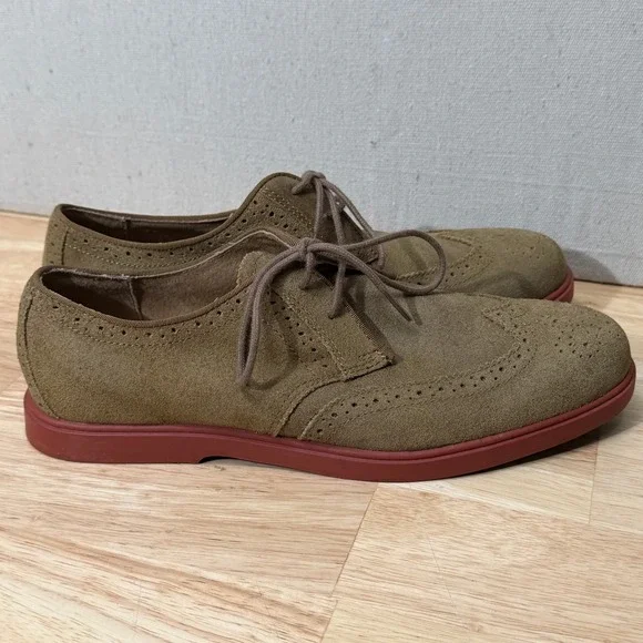 POLO RALPH LAUREN Men‎ Orrick Shoes 9.5D Brown Leather Brogue Wingtip Oxford