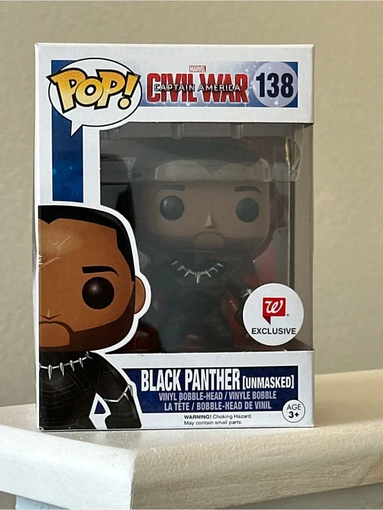 FUNKO POP! MARVEL BLACK PANTHER UNMASKED CIVIL WAR WALGREENS EXCLUSIVE VAULTED