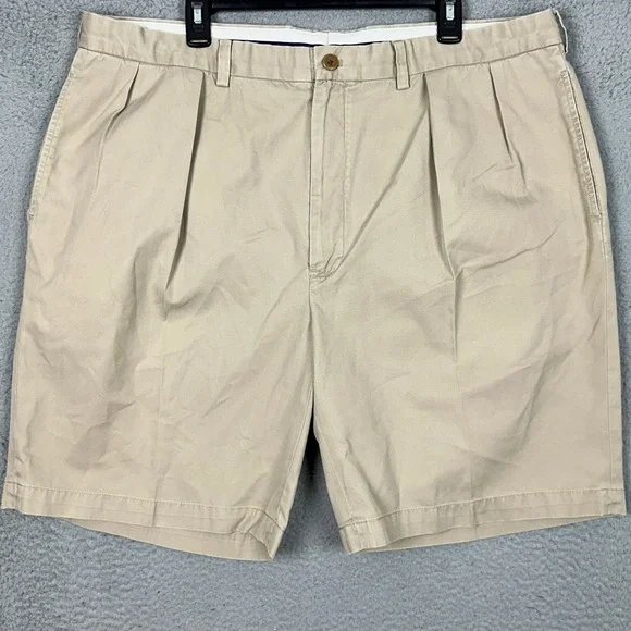 Polo Ralph Lauren Khaki Shorts Mens 42 Golf Fairway Tan Pleated Chino Casual EUC