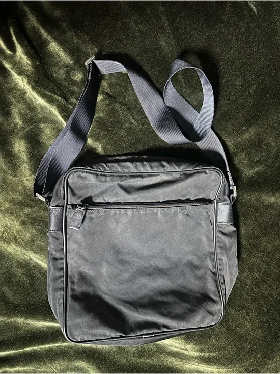 Prada Black Nylon Messenger Crossbody Bag