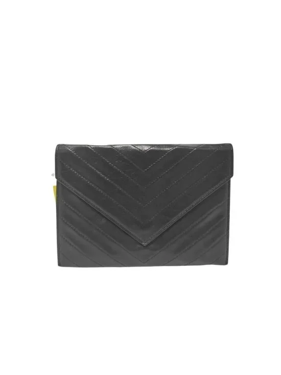 Saint Laurent Clutch Stitch Black Leather
