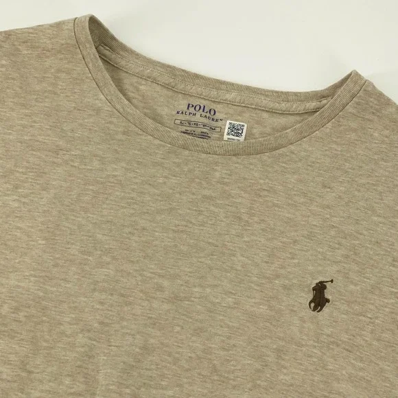 Polo Ralph Lauren‎ Mens XL Tan Heather Long Sleeve Pony Logo Crewneck T-Shirt