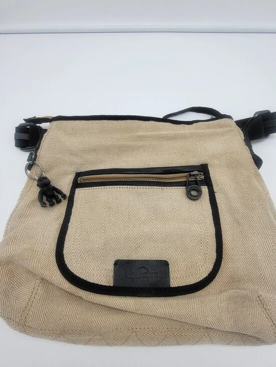 Kipling Beige and Black Messenger Crossbody