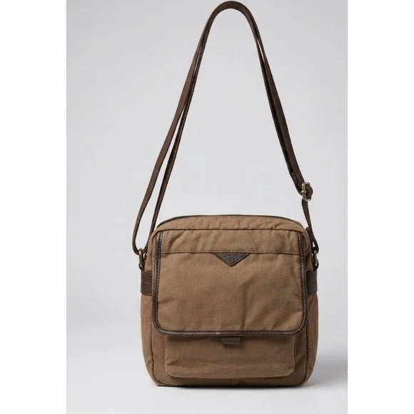 Fossil VTG 90s Brown Canvas Messenger Bag Gorpcore Unisex Utility Crossbody