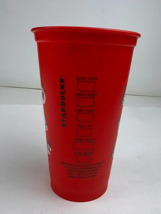 Starbucks Red Reusable Hot Coffee Cup 16 oz 2013 Holiday Merry Coffee Tumbler