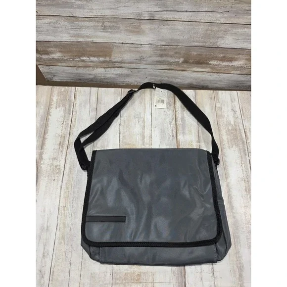 Kmart Gray Nylon Messenger Bag Adjustable Strap Y2K Techwear Utility Deadstock