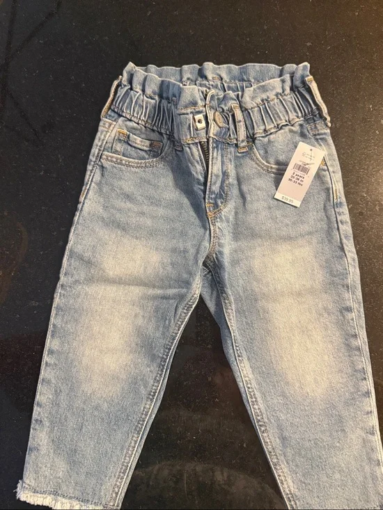 Kids Light Blue Paperbag Waist Denim Jeans