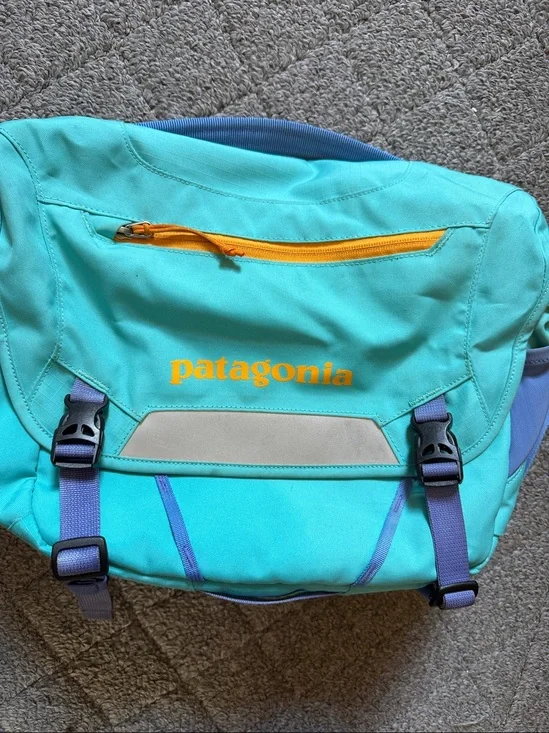 Vintage Patagonia Mini Mass Messenger Bag Blue Teal Purple Orange Colorblock