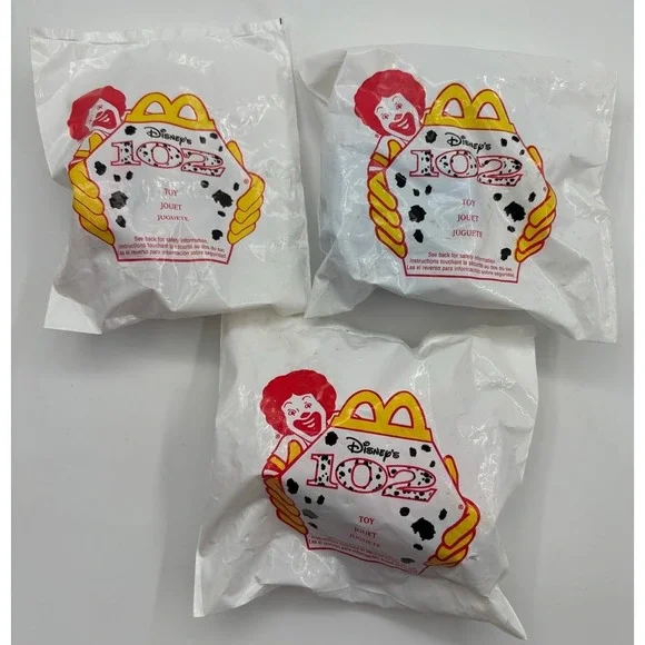 McDonald's 2000 Happy Meal Toys 102 Dalmatians Blind‎ Bags Sealed Lot of 3