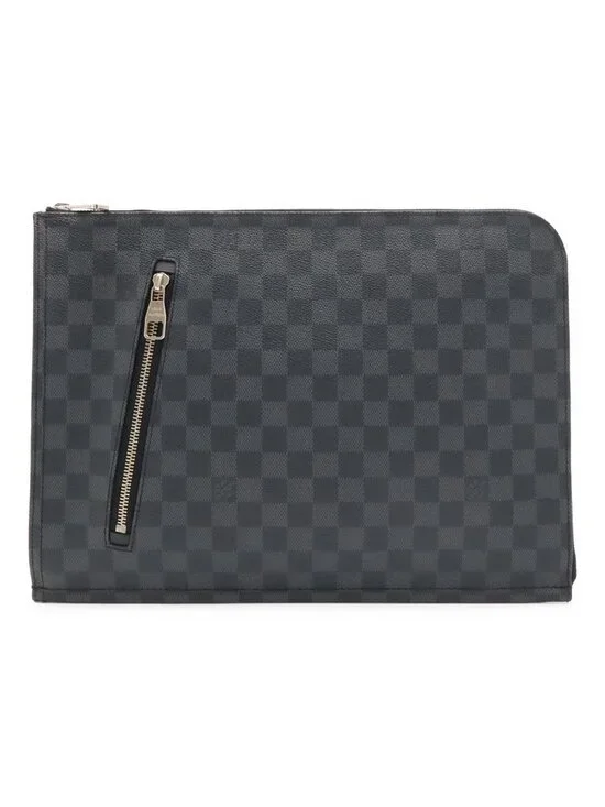 Louis Vuitton Damier Graphite Poche Document Briefcase Case Clutch