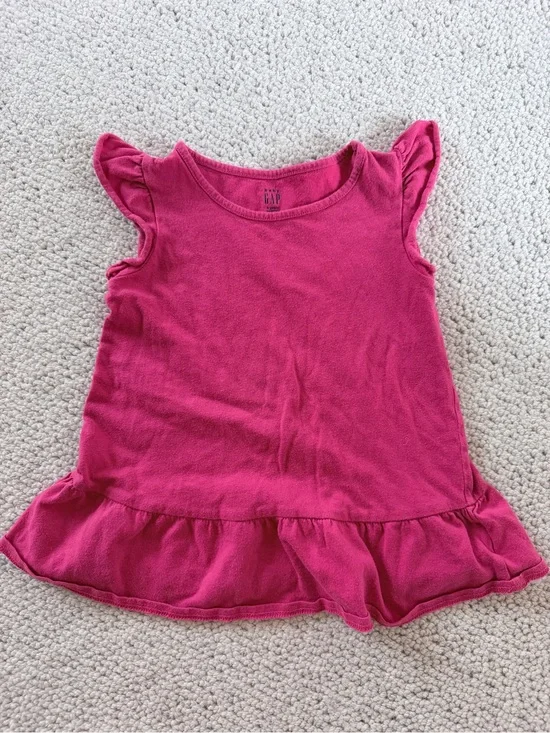GAP Toddler Girls Magenta Pink Ruffle Tank Top