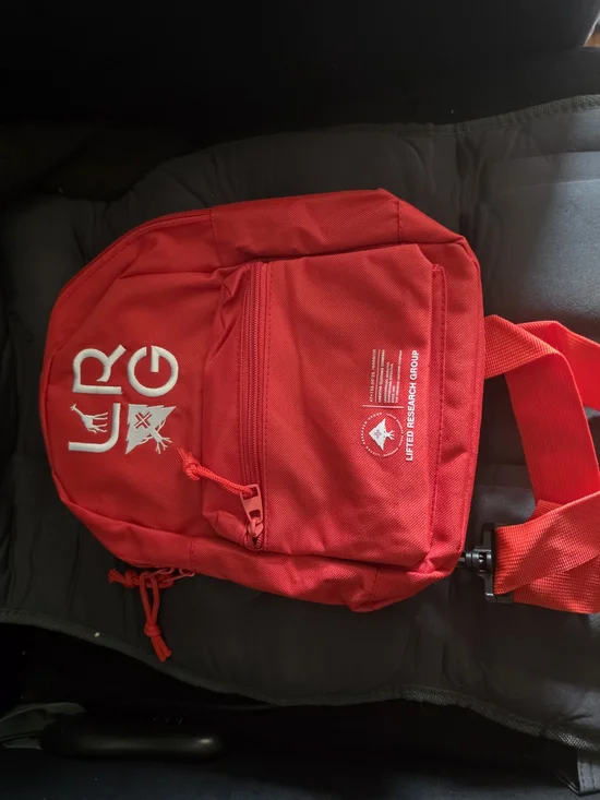 Lrg Red Crossbody Sling Bag with White Logo