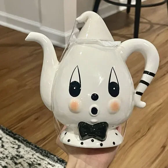 Johanna Parker Transpac Halloween Gus Ghost polka dot Bowtie Teapot 8