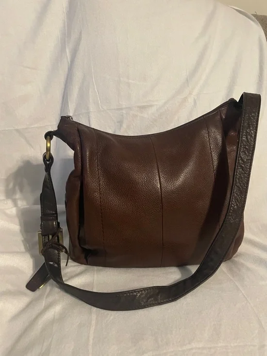 Rolfs Brown Leather Messenger Bag with Adjustable Strap