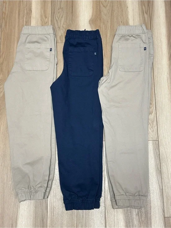 Gap Kids Boy’s Jogger Pants 3-Pack Bundle – Khaki & Navy