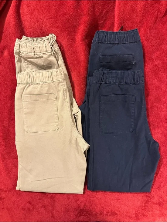 Gap Kids boys Jogger Pants Bundle – Khaki & Navy Blue