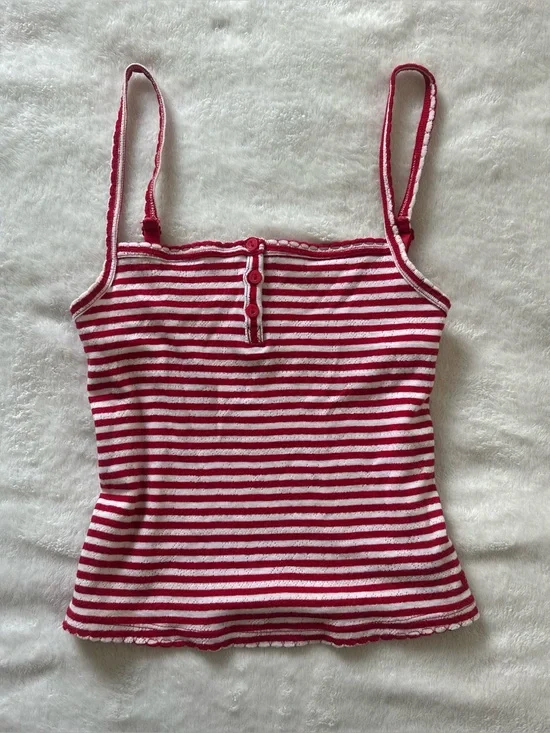 Victoria’s Secret PINK Red & White Striped Camisole – Size Small