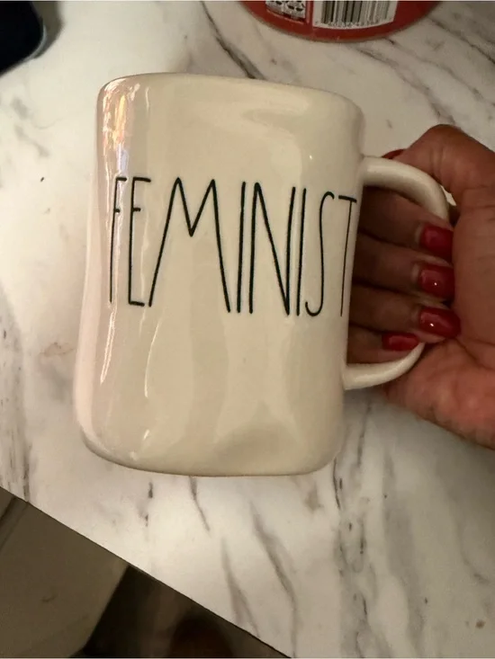 Rae Dunn Feminist Mug - White with Black Lettering