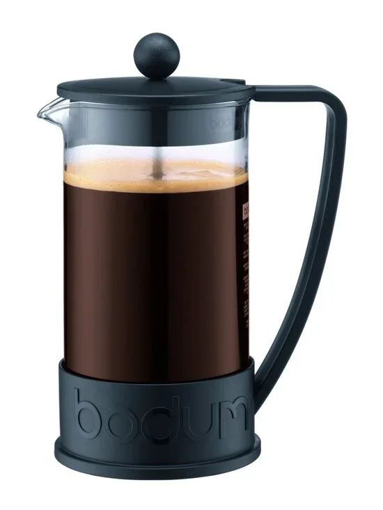 Bodum 34oz Brazil French Press Coffee Maker, High-Heat Borosilicate Glass, Black