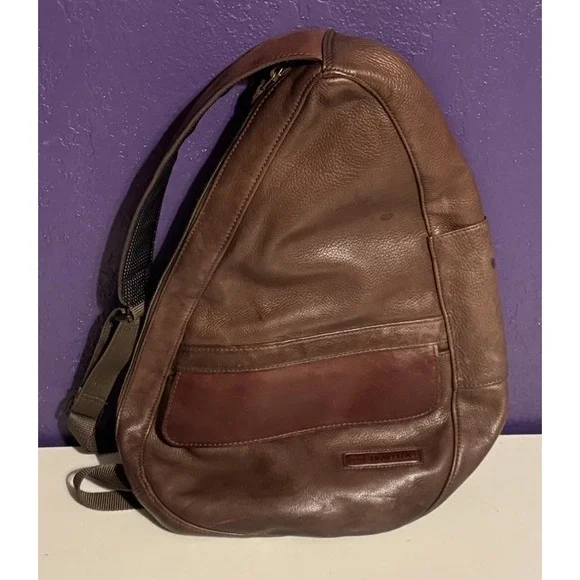Vintage LL Bean Leather Crossbody Messenger Sling Bag Backpack Hunting Carry On