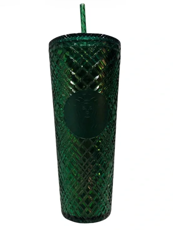 Starbucks Green Diamond Tumbler with straw