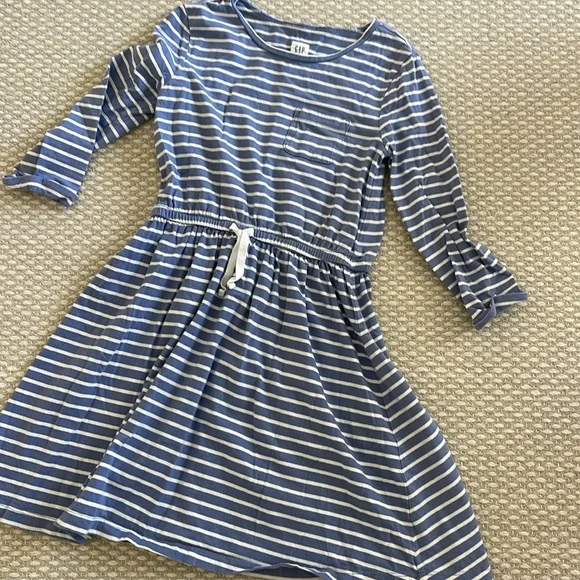 New Gap Kids Blue Striped Dress