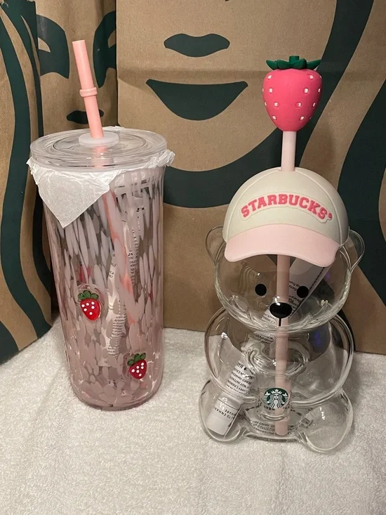 Lot of 2 Starbucks pink drink vibes collection