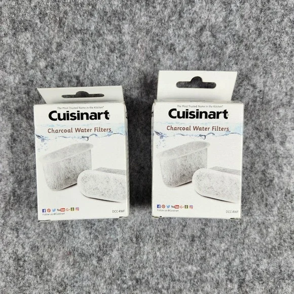 NEW‎ Lot of 2 Cuisinart DCC-RWF Charcoal Water Filters 2-Pack Replacement