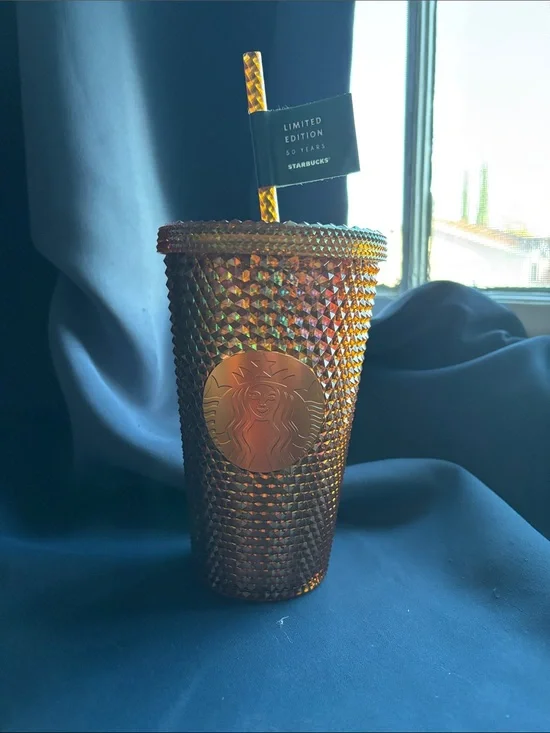 NWT Starbucks 16 ounce iridescent orange grande tumbler limited edition