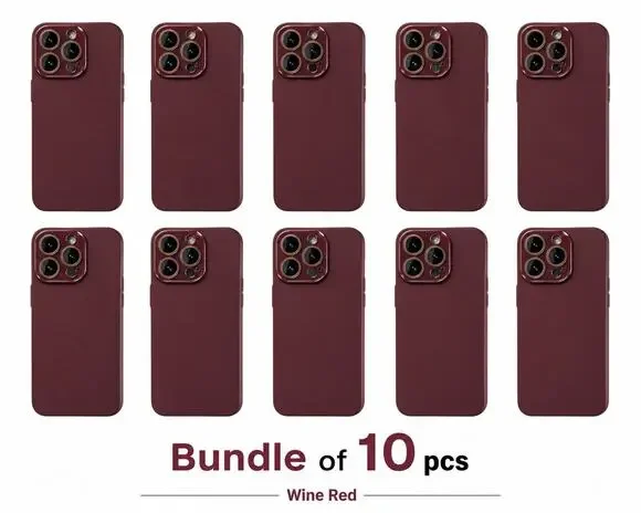 10x iPhone 13 Pro Wine Red Silicone Cases w Camera Lens Protection