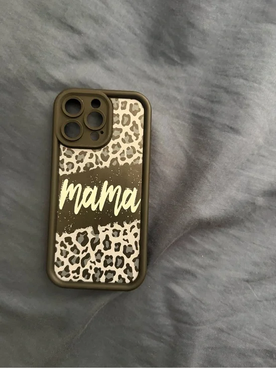 Mama Leopard Print Phone Case - Black/White