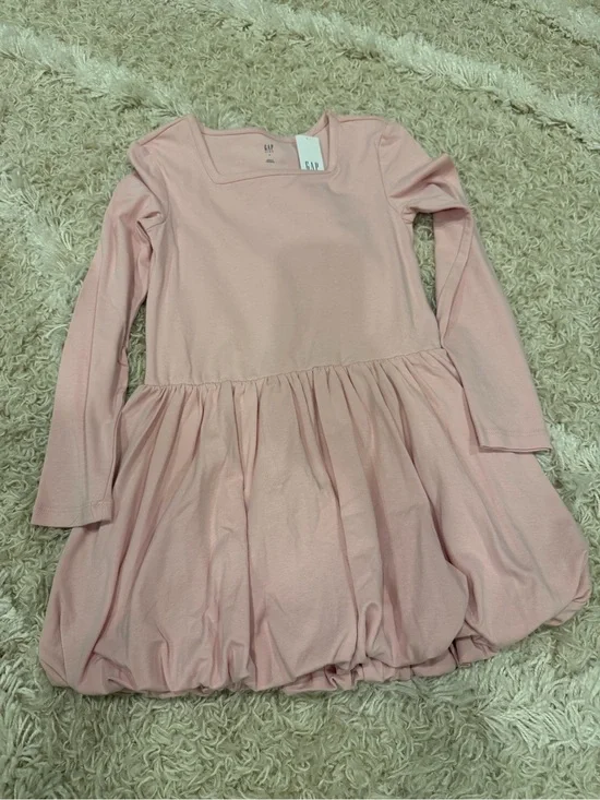 GAP Girls' Light Pink Long Sleeve Bubble Dress