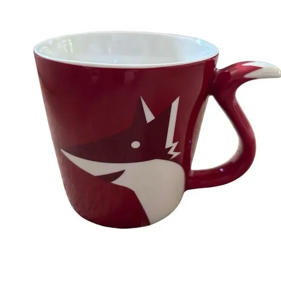 Starbucks Red Fox Tail Handle 2012 8oz Coffee Mug