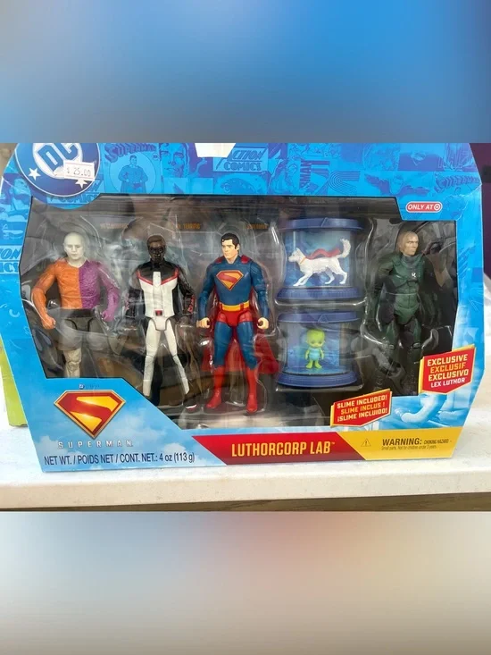 DC Comics Luthorcorp Lab Action Figure Set - Blue, Red, Black & Green