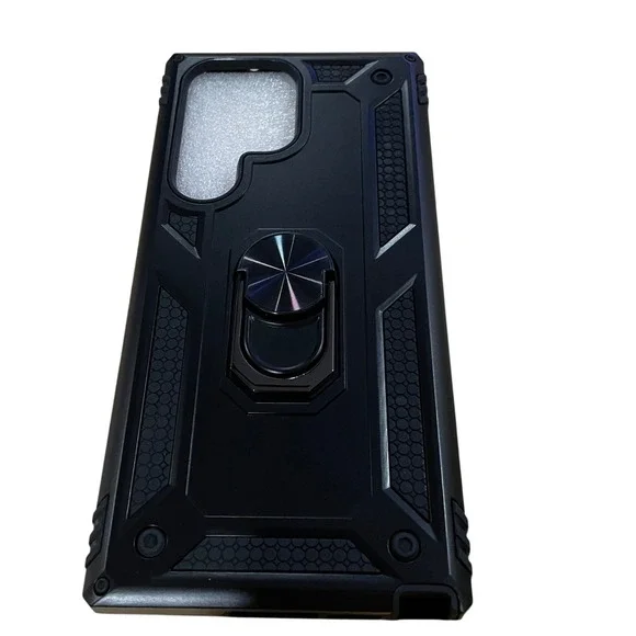 Vaki Cases for Samsung Galaxy S22 Ultra Ring‎ Kickstand Hard Black