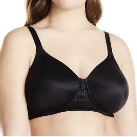 Vanity Fair Women's Black Beauty Back Wire Free Smoothing Bra 44B (71380)