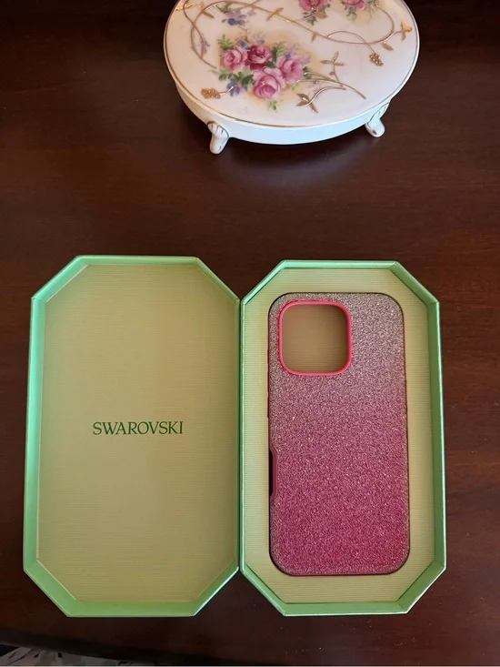 Swarovski Pink to Silver Ombre Crystal iPhone Case EUC iPhone 16 Pro